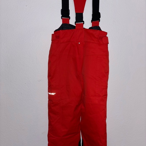 Obermeyer Red and Black Kids Snow Overalls - Picture 5 of 5
